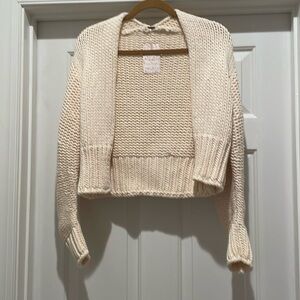 NWT Free People Ivory Chunky Knit Cardi